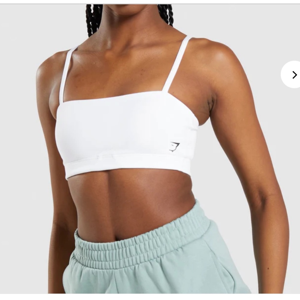 White Gymshark Bandeau Sports Bra